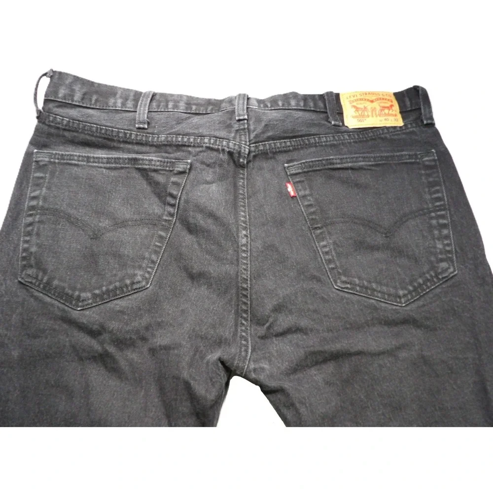Levi's 501 Original Fit Straight Leg Button Fly Stretch Men W40xL32 Black Jeans